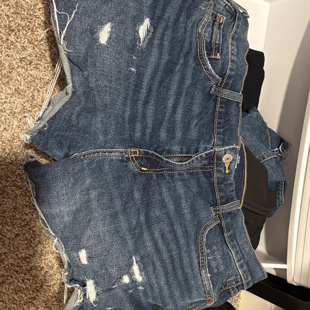 Old Navy Blue Distressed Jean Shorts